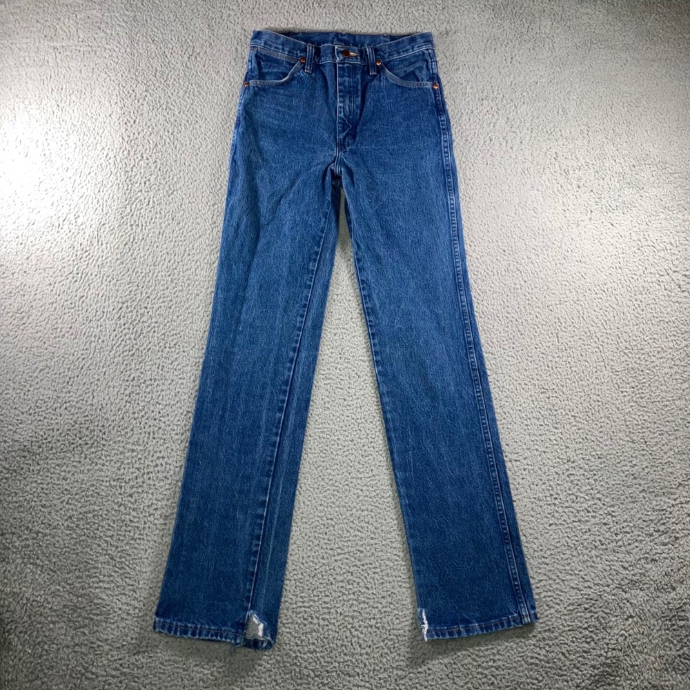 Wrangler Cowboy Cut Slim Fit Jeans Mens 30x36 Blue Retro Straight Leg Fit 30x34